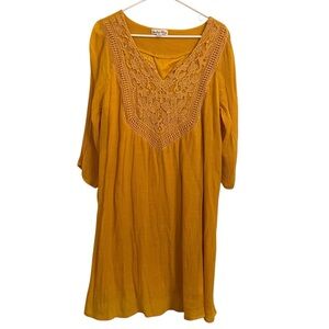 Indigo Rose dress boho mustard petite xl